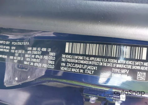 2018 Jeep Renegade Sport 4X4 z USA, uszkodzony, nr VIN ZACCJBAB1JPJ45241